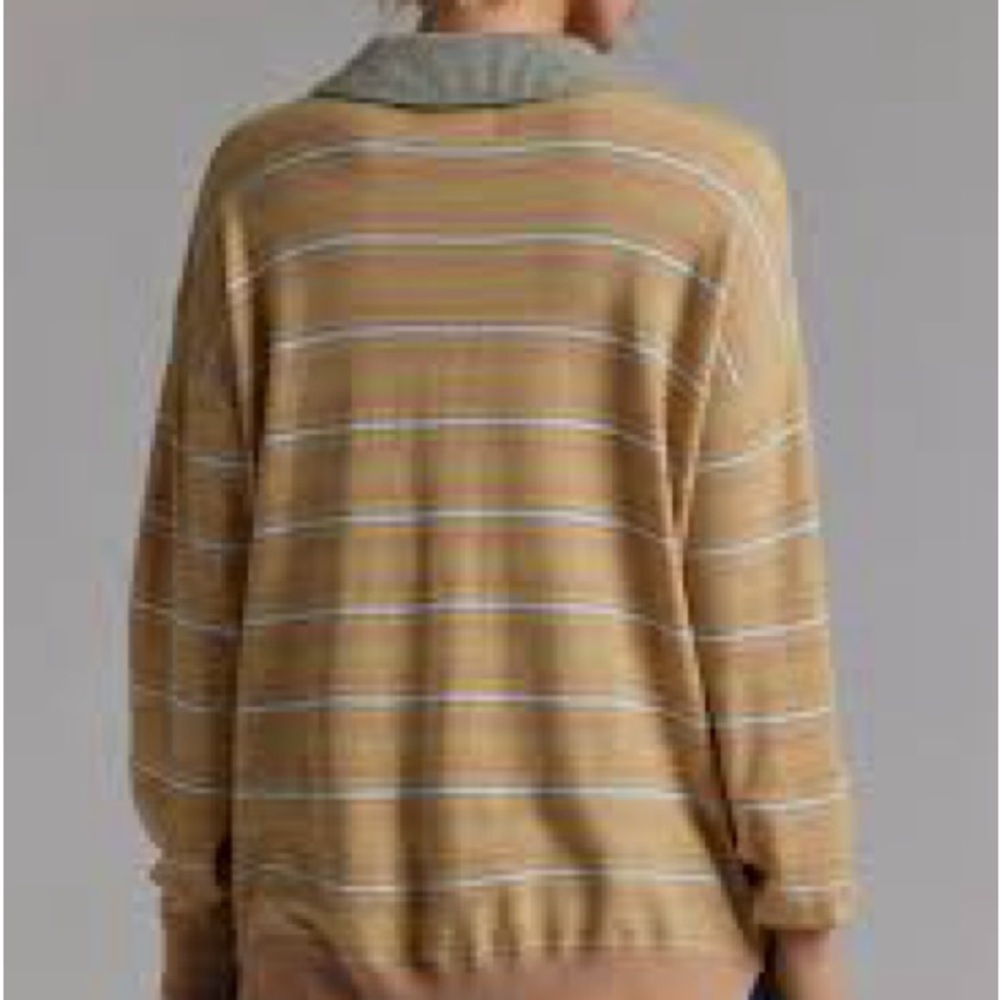 Yellow Collared Striped Sweater - image 3